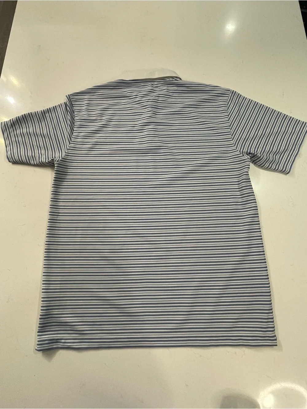 Nike Golf Fit DRY Polo Shirt Mens XL Blue White Fine Stripe Short Sleeve 234073